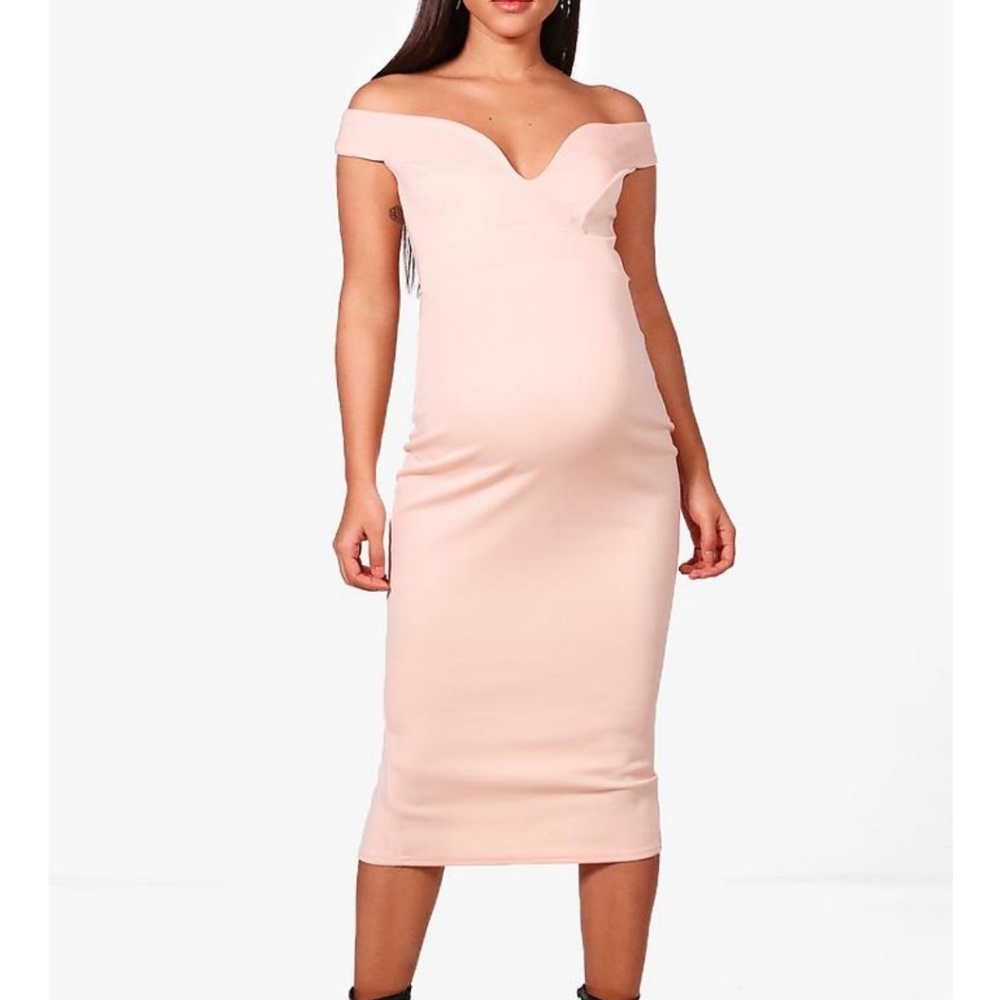 Maternity Off The Shoulder Midi dress